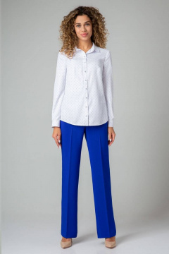 Рубашка прямая из хлопка с мелким рисунком IVARI 421 белый_в_точку - фото 2