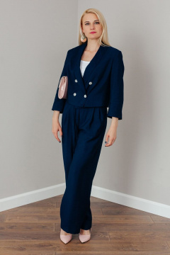 Классический костюм 2-ка с блейзером и брюками в стиле делового лука MadameRita 5169 - фото 4
