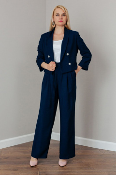Классический костюм 2-ка с блейзером и брюками в стиле делового лука MadameRita 5169 - фото 1