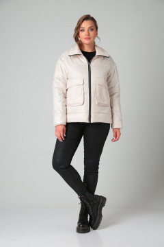 куртка свободного кроя утепленная с накладными карманами Modema м.1030/1 кремовый - фото 1