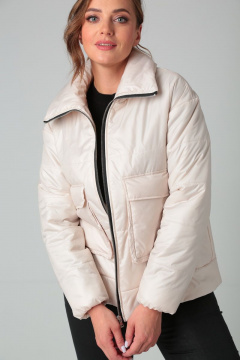 куртка свободного кроя утепленная с накладными карманами Modema м.1030/1 кремовый - фото 5
