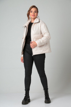 куртка свободного кроя утепленная с накладными карманами Modema м.1030/1 кремовый - фото 2