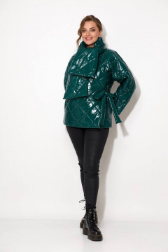 Куртка-комплект на запах с шарфом из стеганой ткани Koketka i K 974-1 зеленый - фото 2
