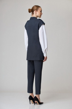 Деловой комплект: жилет, брюки и блуза из текстиля Орхидея 1196 - фото 5