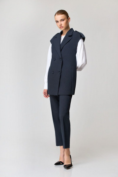 Деловой комплект: жилет, брюки и блуза из текстиля Орхидея 1196 - фото 3