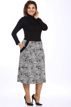 Костюм из текстиля и трикотажа с жилетом и юбкой Lady Style Classic 18 серый_с_черным - фото 4