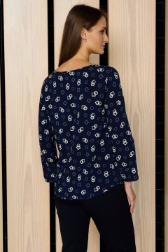 Блуза демисезонная синяя из вискозы с классическим кроем Femme & Devur 70048 3.74F(170) - фото 4