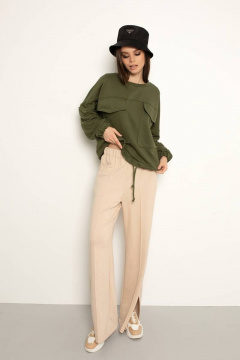 Брюки, свитшот AURA otd 8005 хаки+кремовый - фото 4