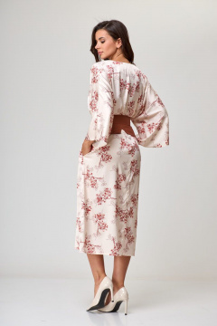 платье из шелка с разрезом и классическим силуэтом Anelli 1153 рябина - фото 5