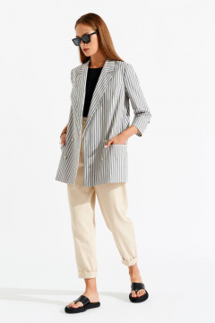 Жакет хлопковый серый деловой и на каждый день BURVIN 8548-71 - фото 5