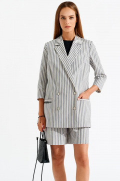 Жакет хлопковый серый деловой и на каждый день BURVIN 8548-71 - фото 1