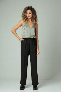 Брюки-палаццо со стрелками для делового образа Takka Plus 22-154 черный - фото 1