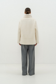 Пальто на каждый день из искусственного меха Elema 6-12221-1-164 белый - фото 4