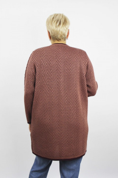 Жакет из трикотажа с карманами, коричневый, демисезон Полесье С2560-22 2С8747-Д43 158,164 брусника - фото 3