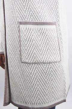 Жакет из трикотажа с карманами, белый и серый Полесье С2560-22 2С8747-Д43 158,164 суровый - фото 3