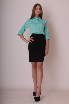 Круглогодичная черная юбка-карандаш из трикотажа Mita ЖМ784 черный - фото 2