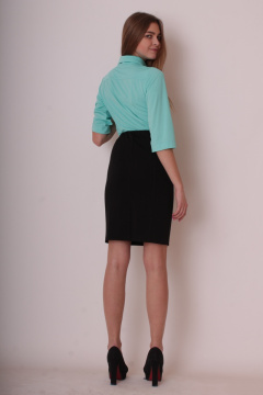 Круглогодичная черная юбка-карандаш из трикотажа Mita ЖМ784 черный - фото 3