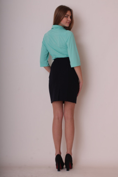 Черная юбка-карандаш из трикотажа с рельефами Mita ЖМ791 черный - фото 2