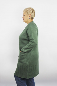 Жакет из трикотажа с пуговицами, зеленый, демисезон Полесье С2608-21 1С1360-Д43 158,164 зеленый_залив - фото 2