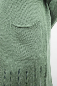 Жакет трикотажный прямой силуэт с регланом и карманами Полесье С2608-21 1С1360-Д43 170,176 зеленый_залив - фото 3