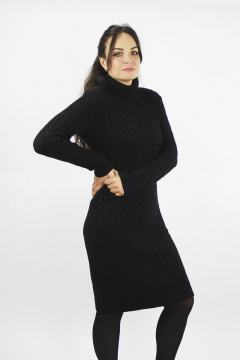 Платье полуприлегающего силуэта из трикотажа с рукавом Полесье С4503-21 1С1354-Д43 164 глубокий__черный - фото 2