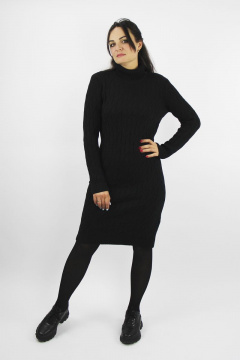 Платье полуприлегающего силуэта из трикотажа с рукавом Полесье С4503-21 1С1354-Д43 164 глубокий__черный - фото 1