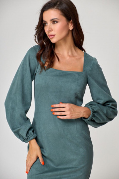 Платье ультраприталенного силуэта с квадратным вырезом и талиевой вытачкой Anelli 1179 яблоко - фото 5