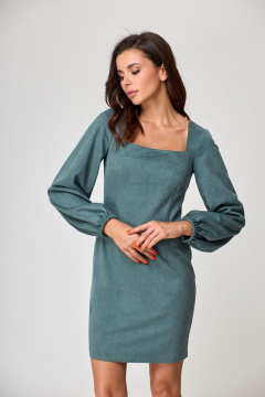 Платье ультраприталенного силуэта с квадратным вырезом и талиевой вытачкой Anelli 1179 яблоко - фото 4