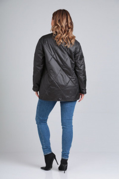 куртка стеганная утепленная с прорезными карманами и шнуром Modema м.1040/4 черный - фото 2