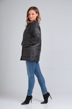 куртка стеганная утепленная с прорезными карманами и шнуром Modema м.1040/4 черный - фото 3