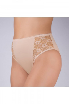 Трусы из эластичного полотна с кружевной отделкой Verally 1114-1 серебристый пион - фото 3