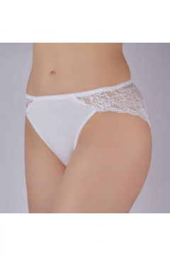 Трусы из эластичного полотна и кружева с задней отделкой Verally 138-6 белый - фото 3