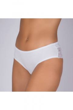 Трусы из трикотажного хлопка с кружевными вставками Verally 190-3 белый - фото 3