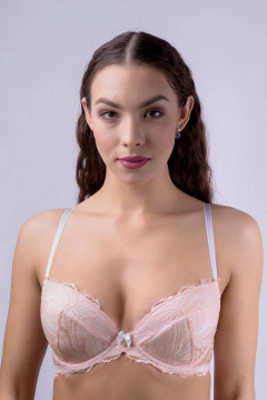 Бюстгальтер кружево на каждый день розовый Verally 2031-3 цветочно-розовый - фото 2