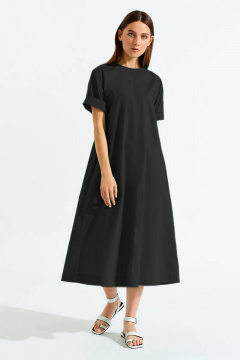 Платье черное летнее из текстиля для ежедневных образов BURVIN 8504-81 1 - фото 1