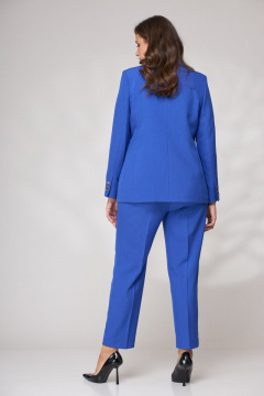 Синий костюм из жакета и брюк для делового стиля Andina city 9006 василек - фото 4