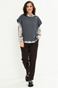 Магия моды 2133 голубая_клетка+шоколад