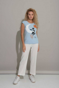 Летний джемпер из трикотажа и хлопка с принтом Femme & Devur 30580 4.22F(170) - фото 2