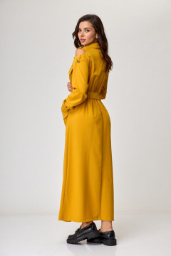 Милитари платье на молнии с карманами и поясом Anelli 1236 оранж - фото 4