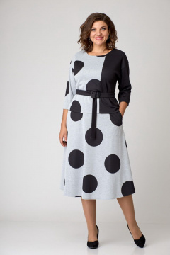 Трикотажный комплект: джемпер и юбка с поясом на пряжке Орхидея 1212 - фото 1