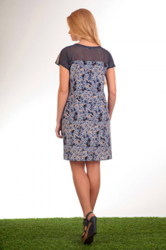 Платье из текстиля на лето мультиколор и синий длиной 88-92 см Liona Style 526 - фото 2