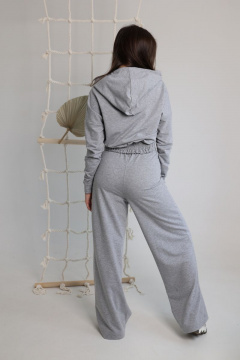 Брюки из трикотажа с резинкой и карманами по бокам AMORI 5160 серый - фото 2