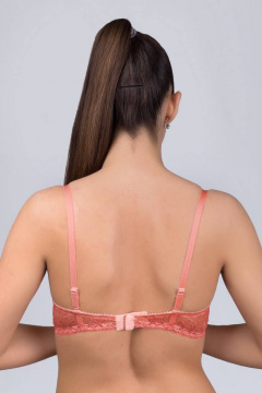 Бюстгальтер пуш-ап из эластичного кружева с съемной бретелью Verally 2095-1 коралл - фото 2