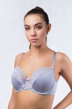 Бюстгальтер на каждый день с кружевом и декором Verally 2085-1 лунный камень - фото 3