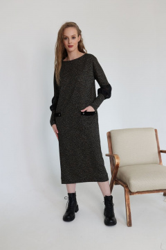 Демисезонное трикотажное платье с рукавами и застежкой AMORI 9613 - фото 3
