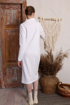 Платье трикотажное асимметричное с низом AMORI 9610 молоко - фото 4