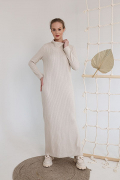 Длинное трикотажное платье в стиле простоты AMORI 9604 молоко - фото 1