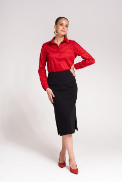 Юбка классическая миди из трикотажа демисезон KaVaRi 2001 черный - фото 1