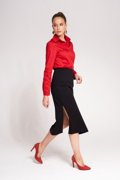 Юбка классическая миди из трикотажа демисезон KaVaRi 2001 черный - фото 2