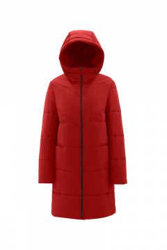 Пальто красное демисезонное из плащёвой ткани Elema 5-12381-1-170 красный - фото 5